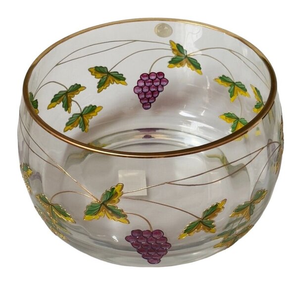 Crystal Clear Handcrafted Crystal Bowl Vintage Large 9 in - Picture 3 of 13